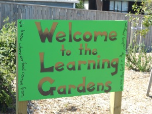 Students take care of a school garden which they use afterward at school or take home.  Pretty neat stuff.